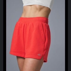 Alo Low Key Sweat Short Red Hot Summer NWT